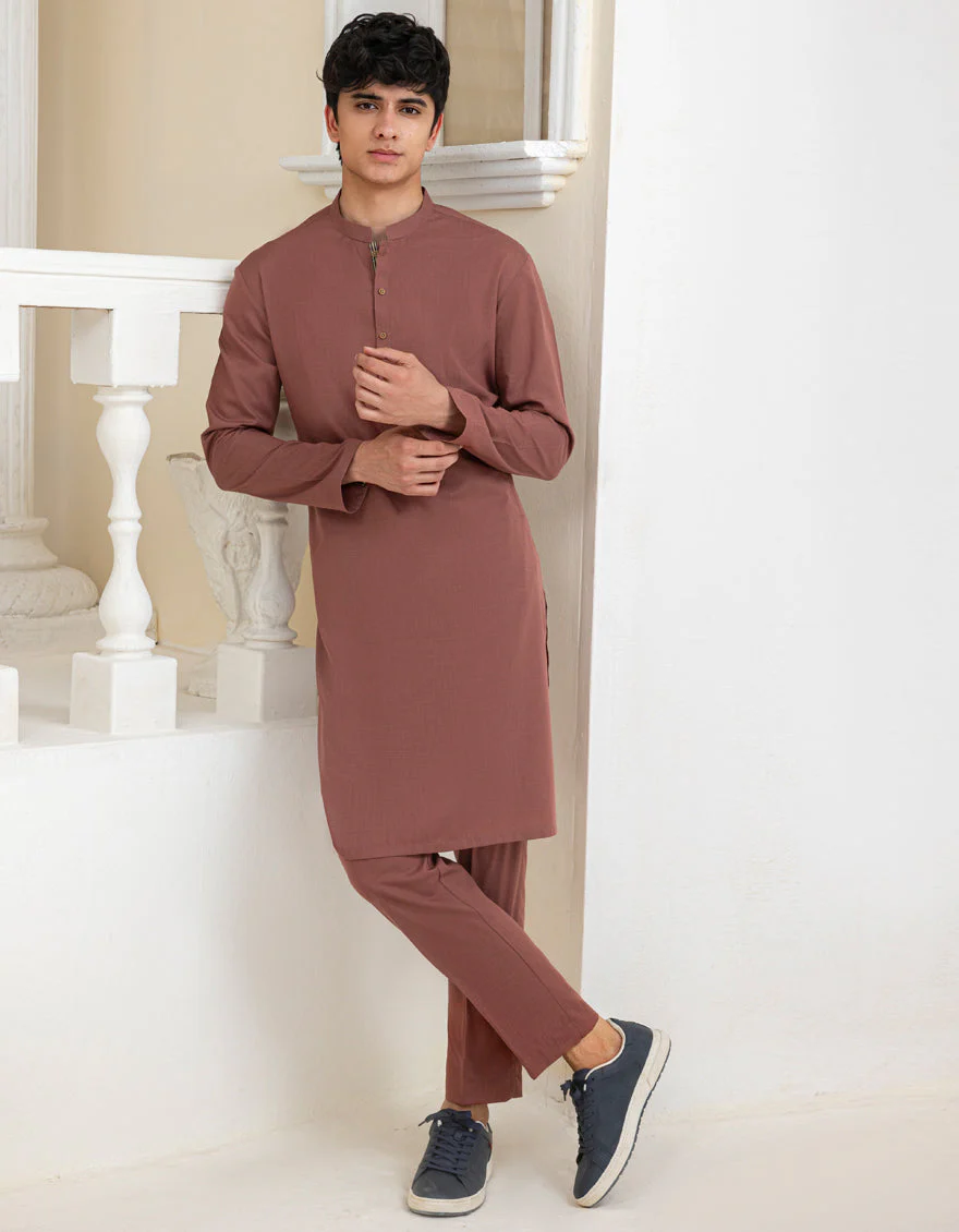 RUST BLENDED KURTA TROUSERS | JTKP-A-39333/S25/JJ10178-CL