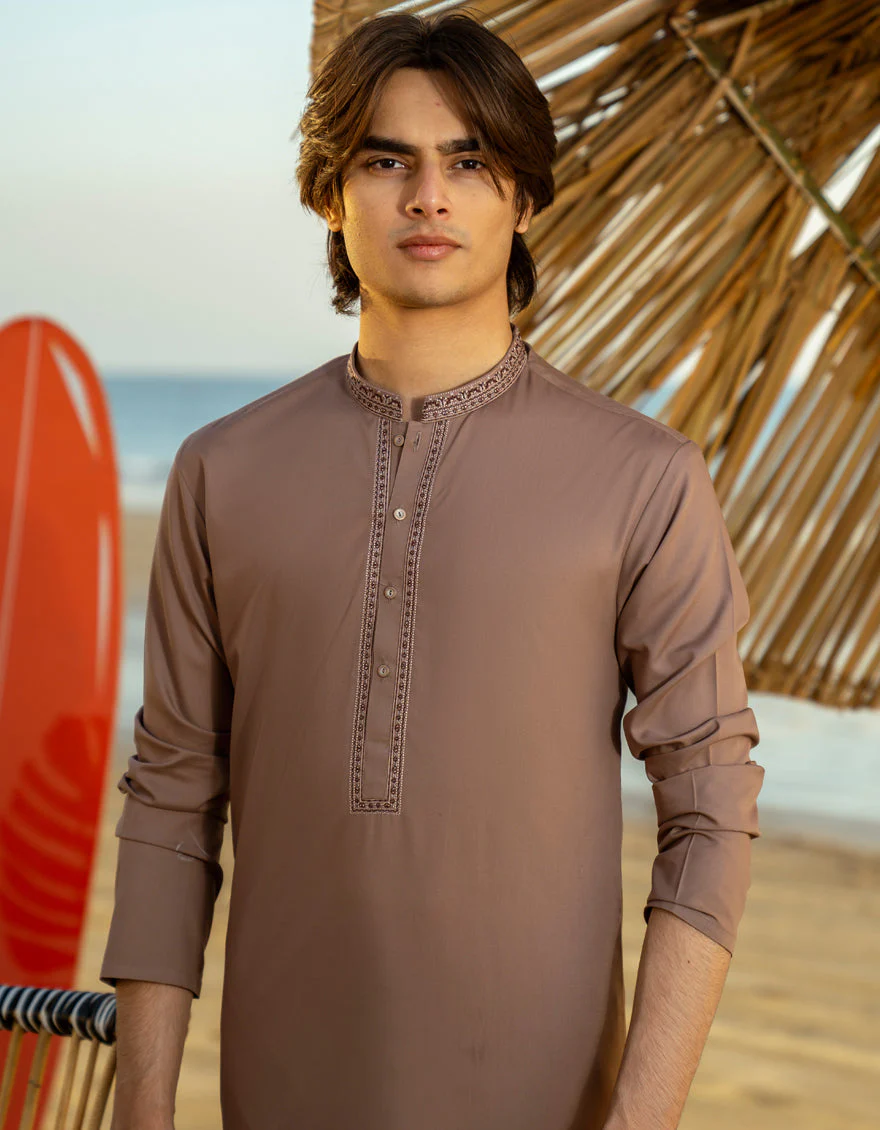 BROWN BLENDED KURTA TROUSERS | JTKP-A-46583/S25/JJ1016-SF - Image 3