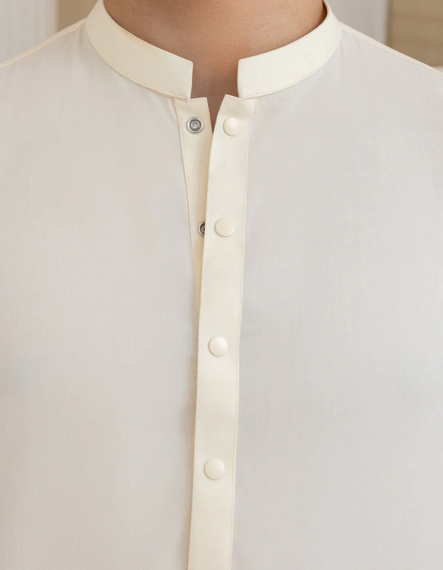 CREAM COTTON KURTA TROUSERS | JTKP-A-50099/S25/JJ9769-PN - Image 4