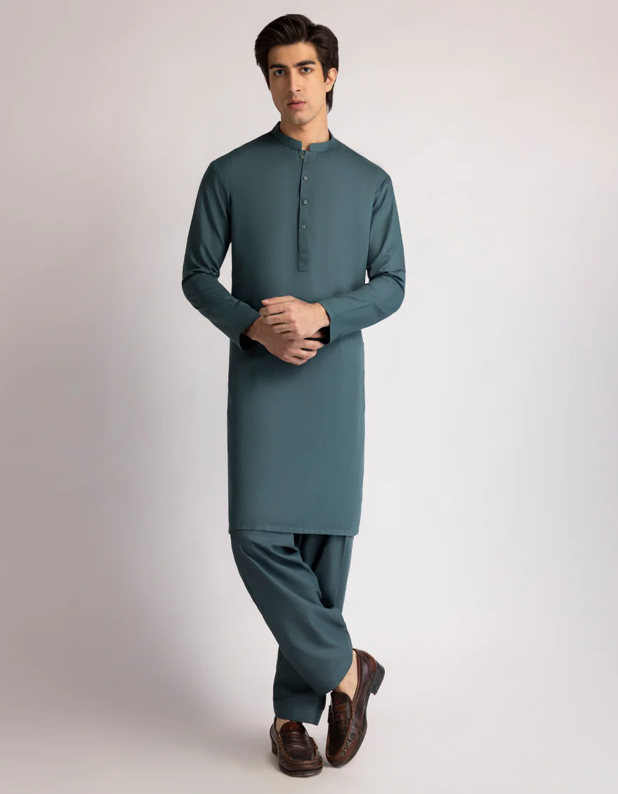 DEEP GREEN BLENDED KAMEEZ SHALWAR | JTKS-A-39591/S25/JJ10431-CL
