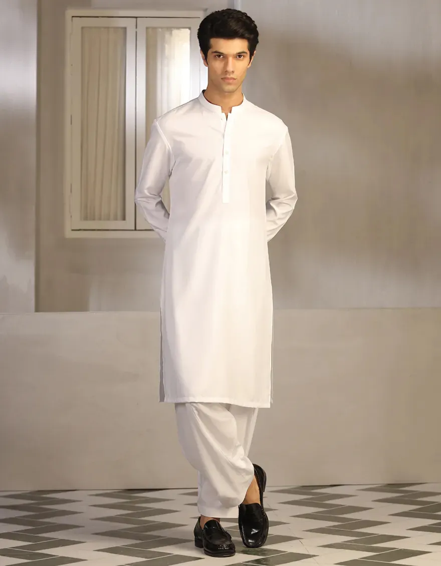 WHITE BLENDED KAMEEZ SHALWAR | JTKS-A-40223-R17-AP/S26/JJ10251-PN
