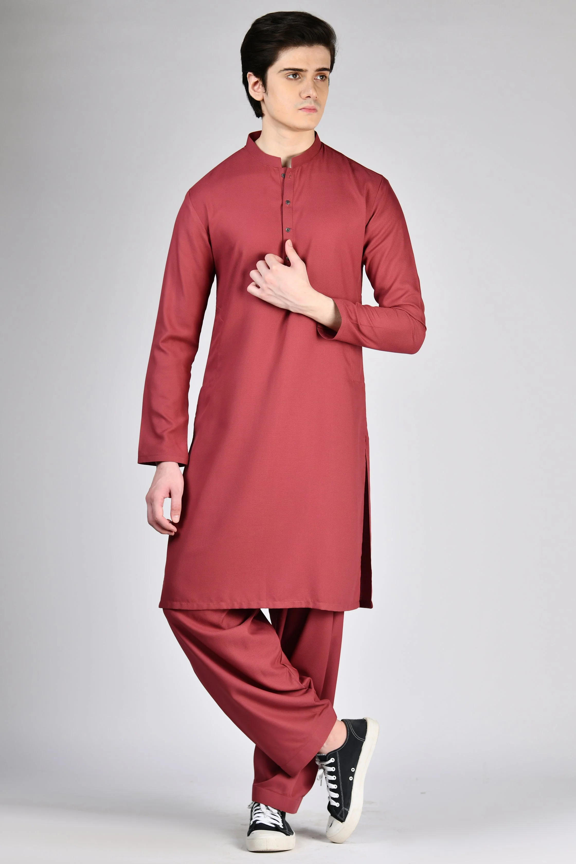 DARK PINK BLENDED KAMEEZ SHALWAR | JTKS-A-46508/S24/JJ9922-PN