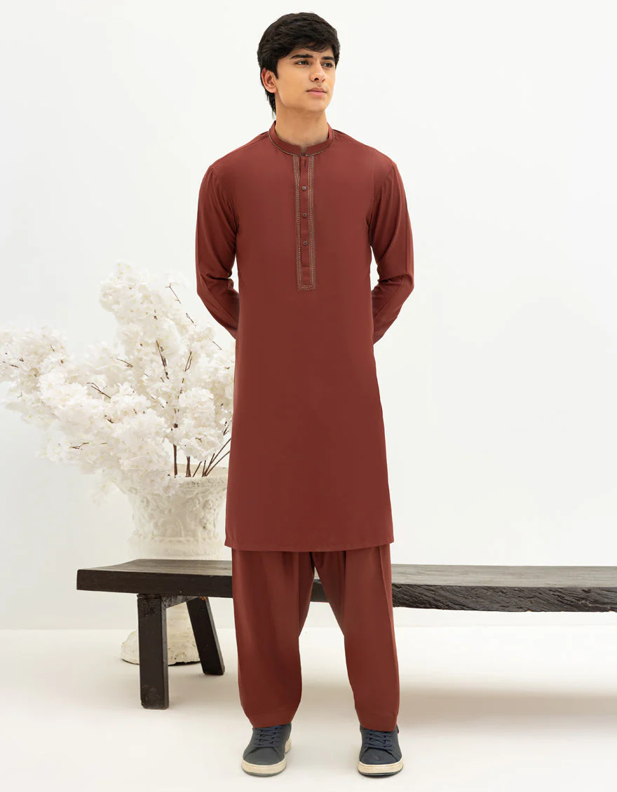 RUST BLENDED KAMEEZ SHALWAR | JTKS-A-50119/S25/JJ9822-SF