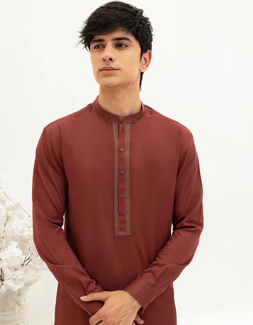 RUST BLENDED KAMEEZ SHALWAR | JTKS-A-50119/S25/JJ9822-SF - Image 2