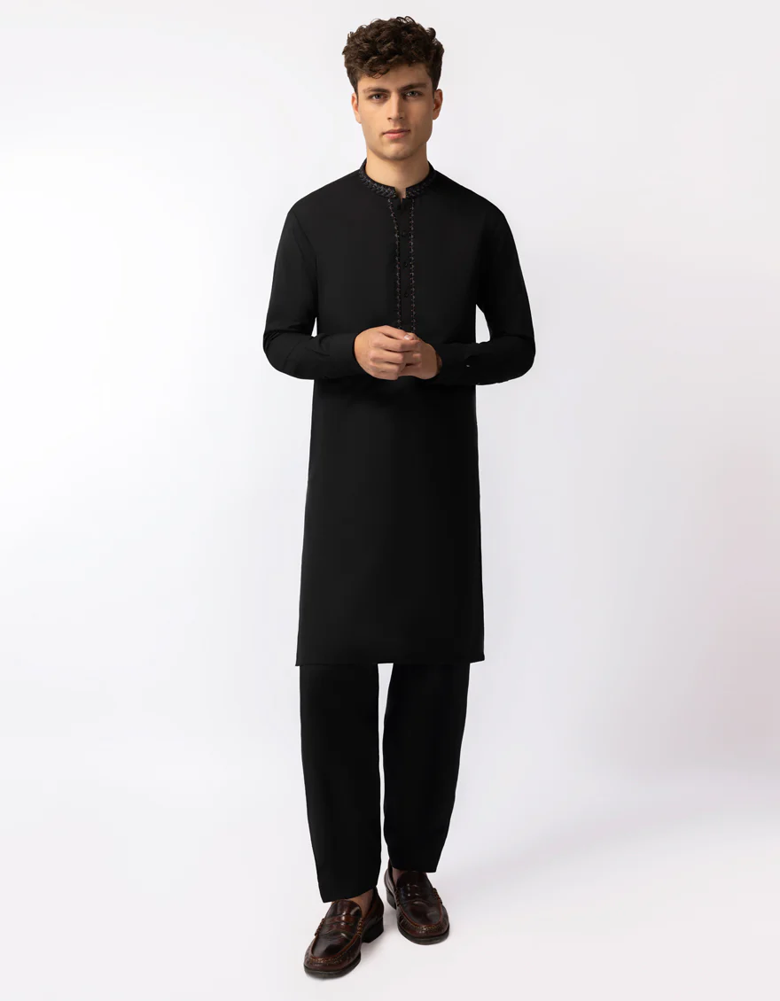 BLACK BLENDED KAMEEZ SHALWAR | JTKS-A-50465/S26/JJ10425-SF