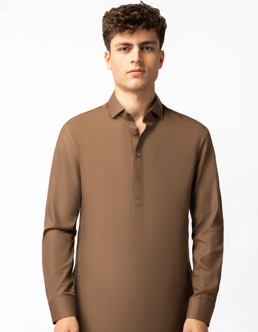 BROWN BLENDED KAMEEZ SHALWAR | JTKS-A-50507/S26/JJ10595-CL - Image 2