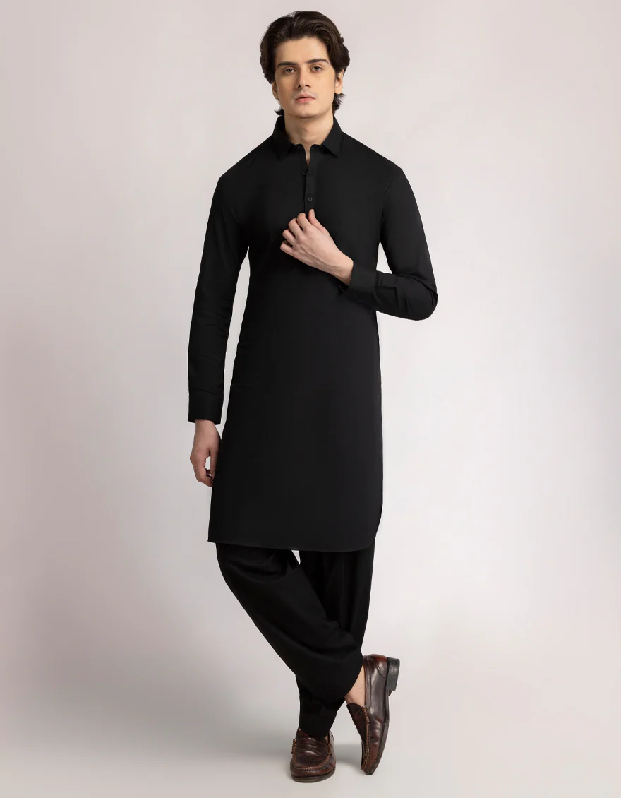 BLACK COTTON KAMEEZ SHALWAR | JTKS-A-50521/S25/JJ10451-CL