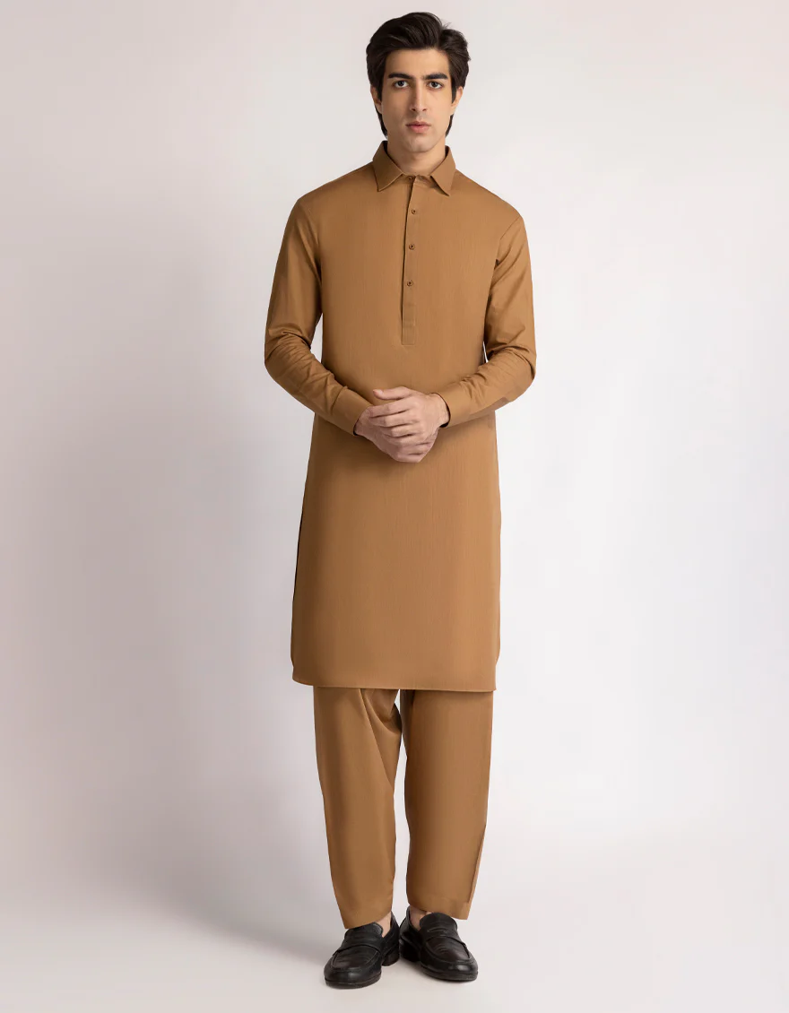 BROWN COTTON KAMEEZ SHALWAR | JTKS-A-50523/S25/JJ10451-CL