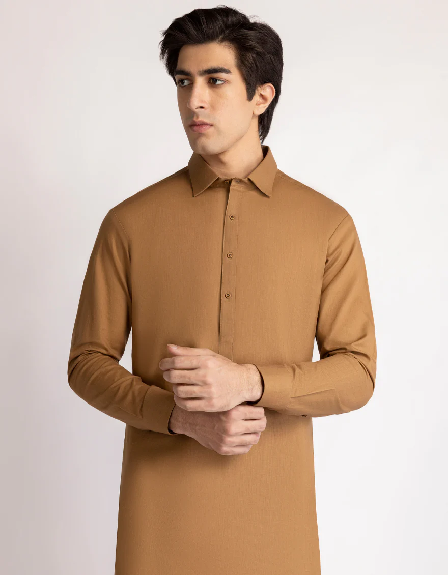 BROWN COTTON KAMEEZ SHALWAR | JTKS-A-50523/S25/JJ10451-CL - Image 2