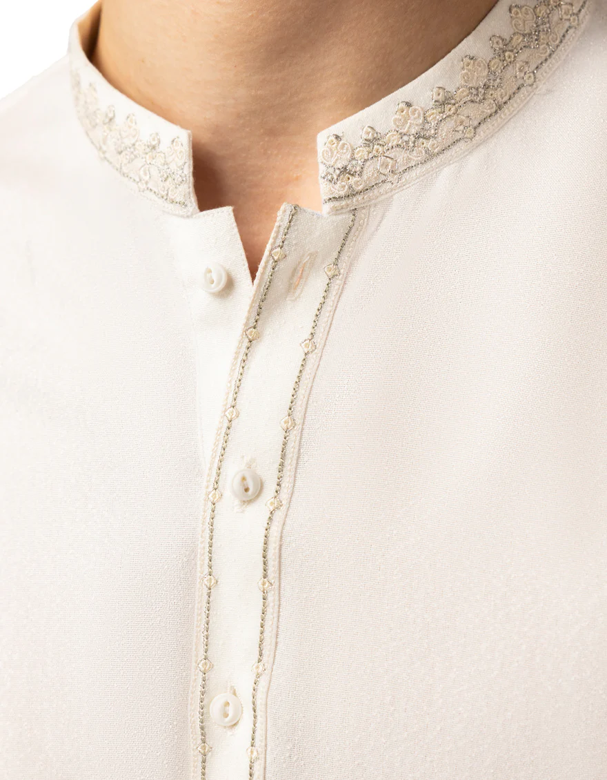 WHITE BLENDED KAMEEZ SHALWAR | JTKS-A-50534/S26/JJ10581-FL - Image 4