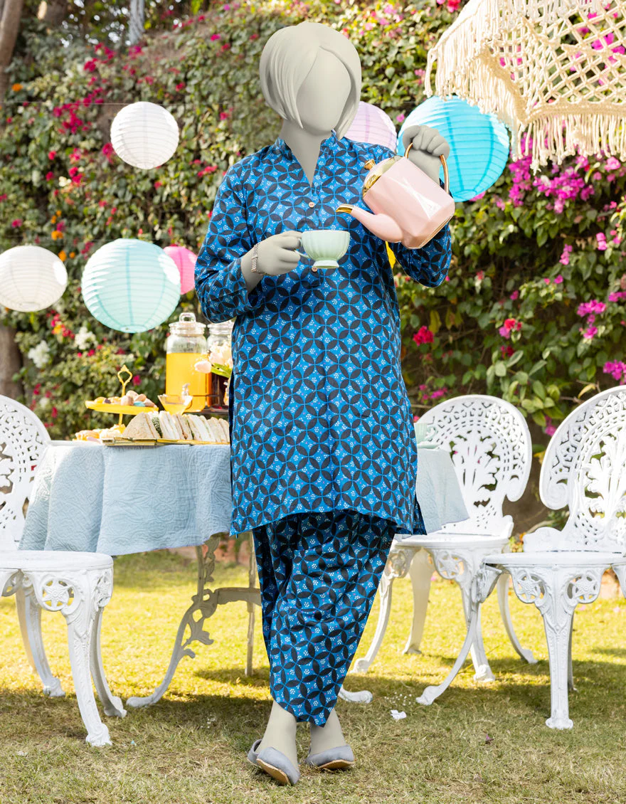 BLUE LAWN KURTI | JYGK-S-JTS-25-4003 FB/ESSENTIALS- T-03