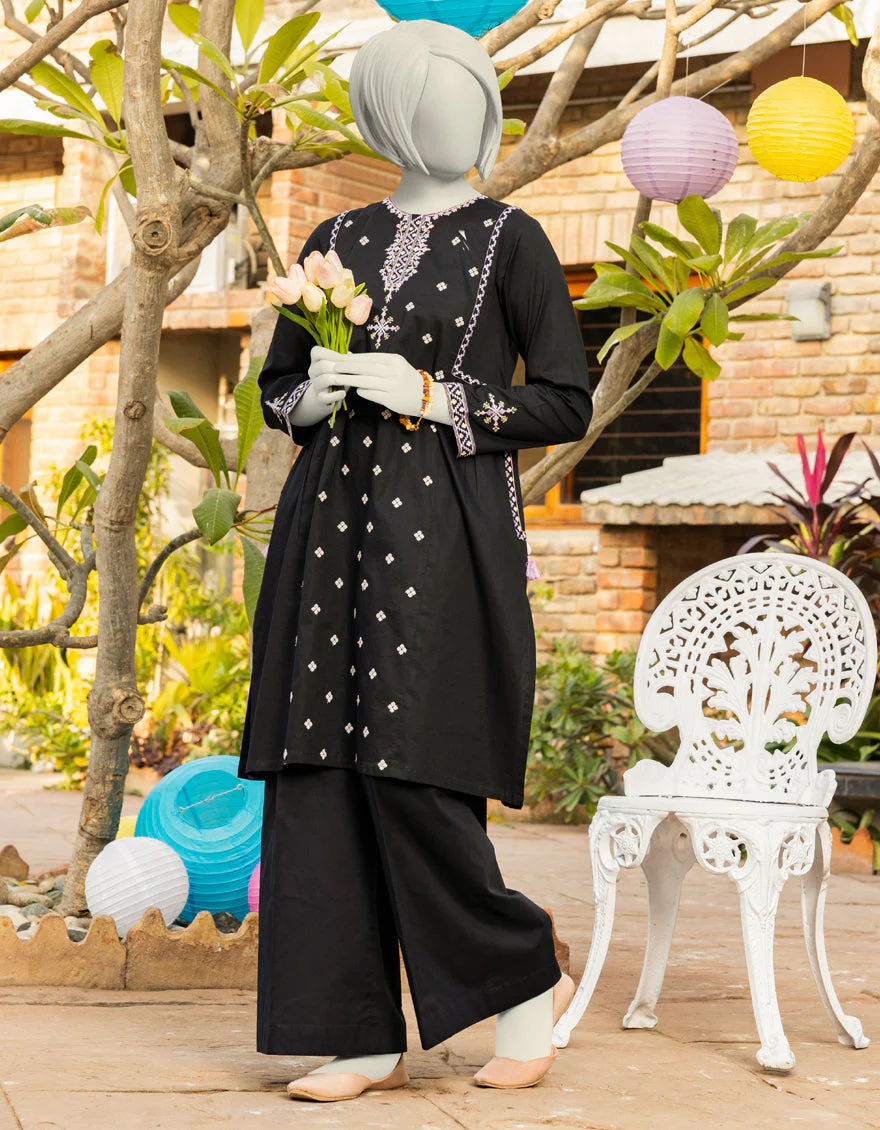 BLACK LAWN KURTI | JYGK-S-JTS-25-4014 FB/RANGKARI-4