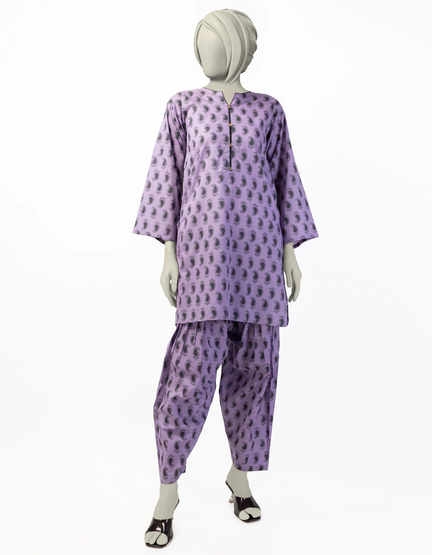 PURPLE LAWN KURTI | JYGK-S-JTS-25-4045 FB/ESSENTIAL-T-16