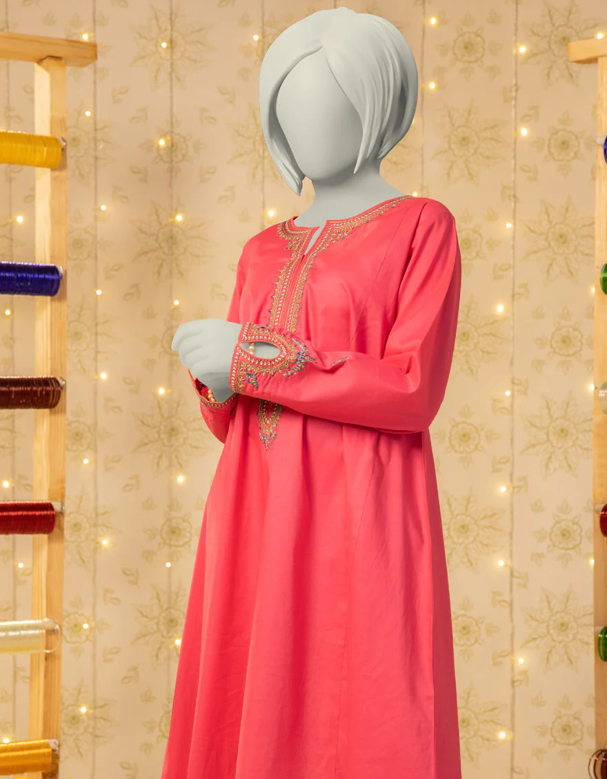 PINK LAWN KURTI | JYGK-S-JTS-25-4047 FB/MUQAISH-02 - Image 3
