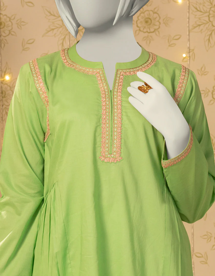 GREEN LAWN KURTI | JYGK-S-JTS-25-4048 FB/MUQAISH-03 - Image 3