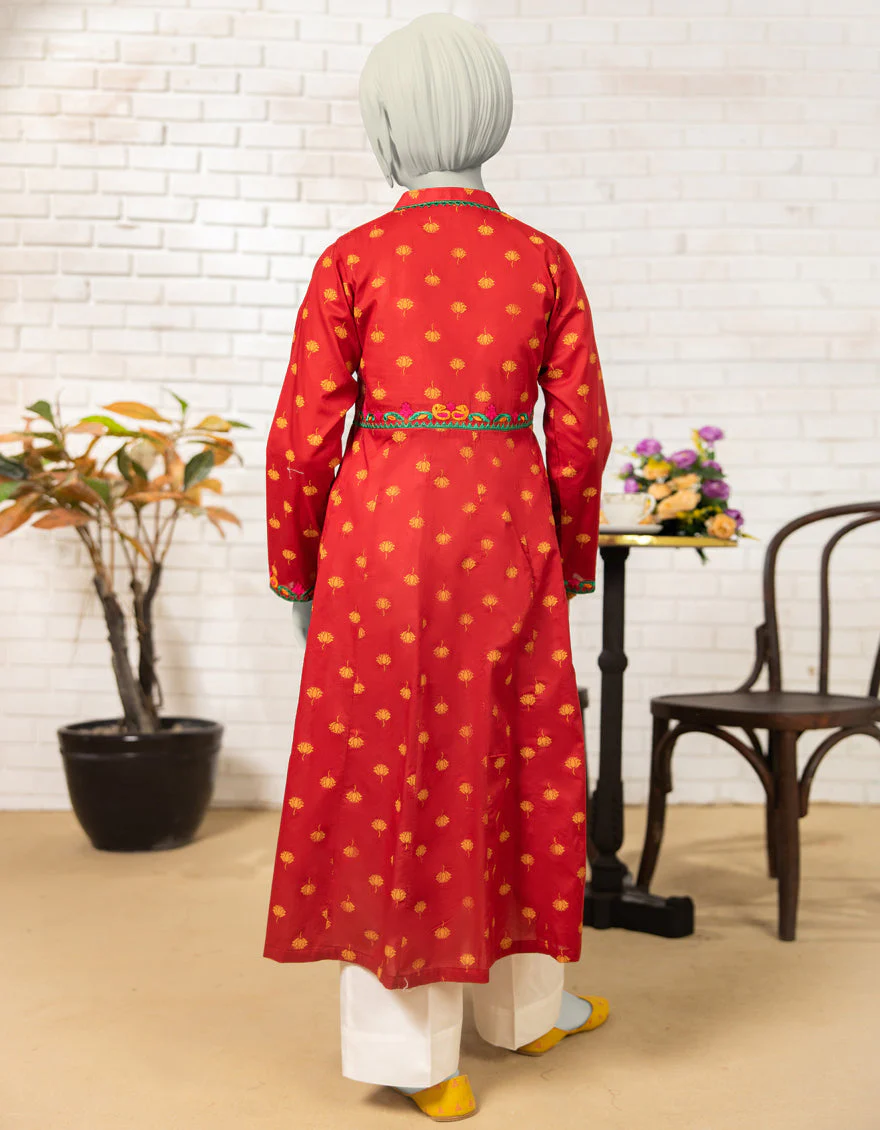 MAROON LAWN KURTI | JYGK-S-JTS-25-4068 FB/KALIDAR-1 - Image 3