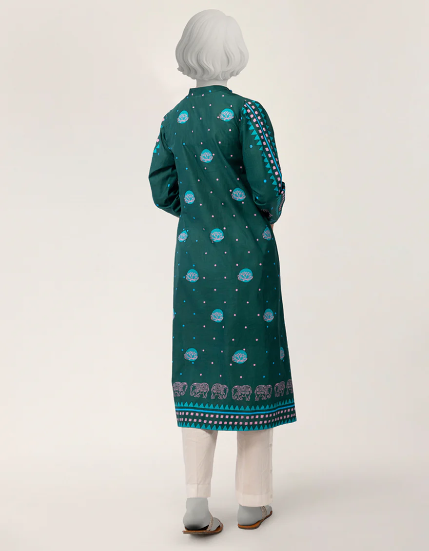 GREEN LAWN KURTI | JYGK-S-JTS-26-4124 FB/BLOCKED-4 - Image 3