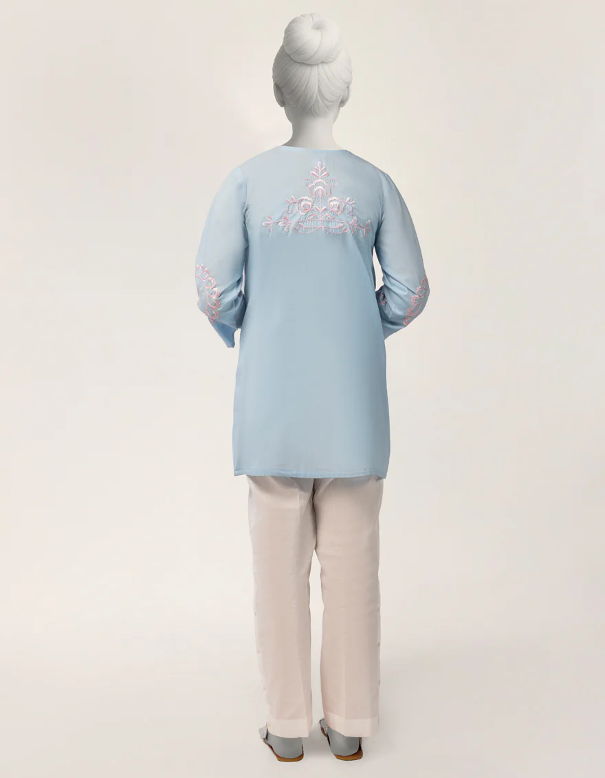 BLUE LAWN KURTI | JYGK-S-JTS-26-4127 FB/BLOSSOM-03 - Image 3