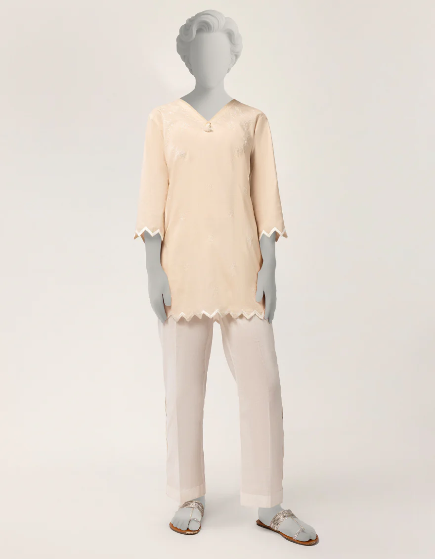 BEIGE LAWN KURTI | JYGK-S-JTS-26-4130 FB/PASTALE-02